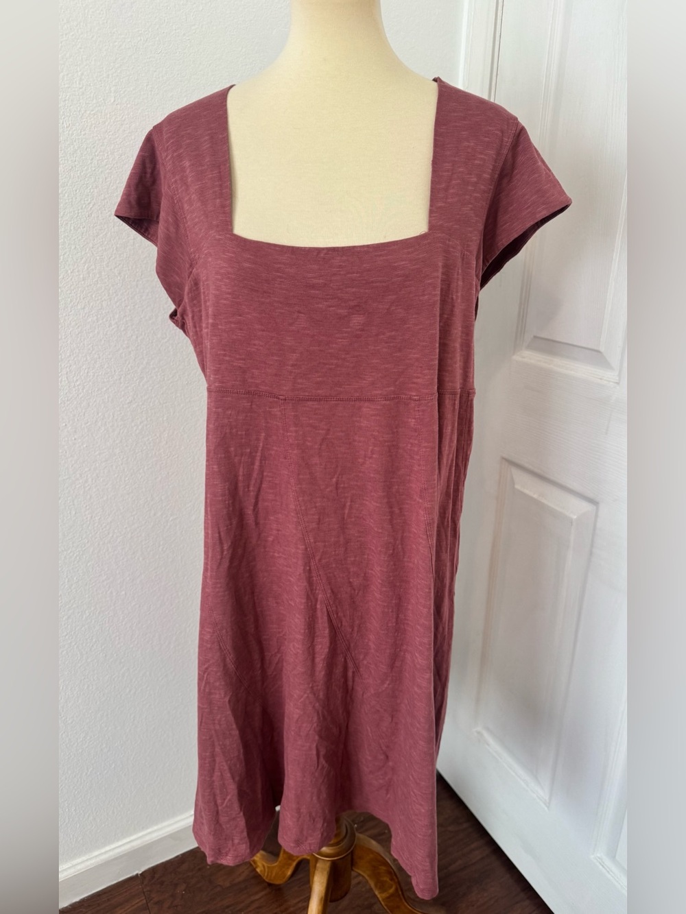 Horny Toad Neko Organic Cotton Knit Dress Square Neck Cap Sleeve Casual XL